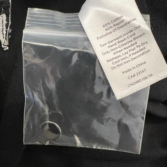 Talbot’s Rhinestone Champagne Pop  Black Button Cardigan Sweater Size XL Petite - Picture 8 of 10